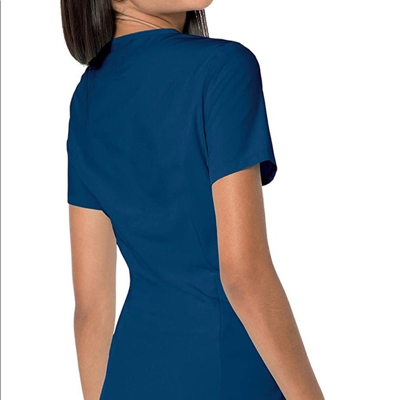 Smitten Womens Women's Crossover Scrub Top Glam small Navy S - Picture 3 of 4